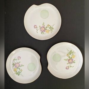 Vintage Lefton Handpainted China NW2108 rose Florals Snack Set Plates